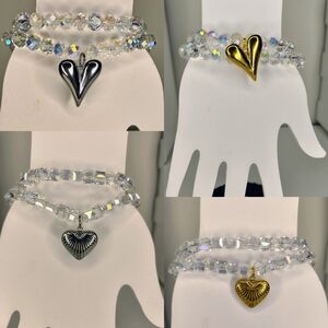 4 Elegant Heart Charm Bracelet Sold Separately